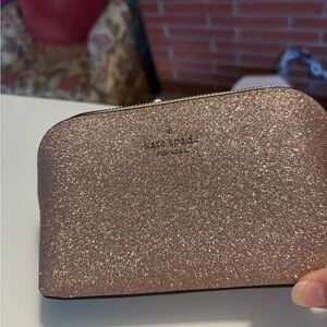 Kate Spade Glittery Rose Gold Women's Cosmetic Case